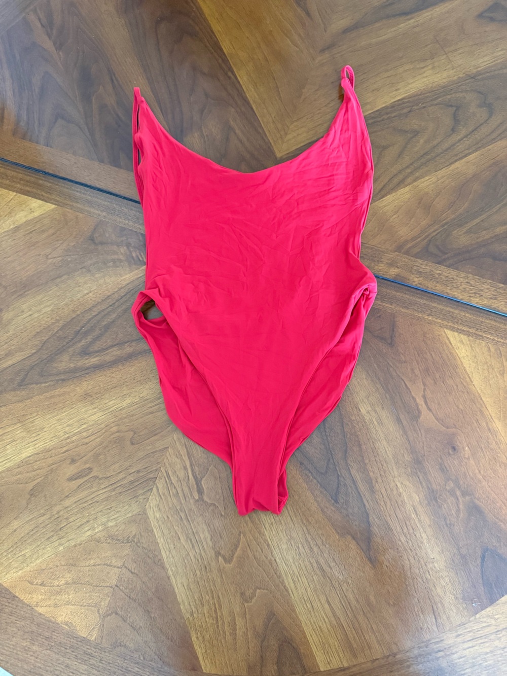 Po Swim Sleek Red Scoop-Neck Bathing Suit